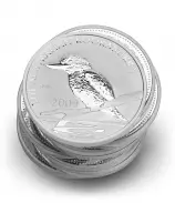2009 Silver Uncirculated 1 Ounce Kookaburra 2007 Design  Coin Single Australia Perth Mint stack of 10