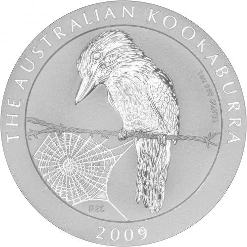 2009 Silver Uncirculated 1 Ounce Kookaburra 2008 Design  Coin Single Australia Perth Mint reverse