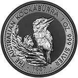 1997 1 oz Silver Coin Kookaburra Bullion