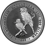 1999 1 oz Silver Kookaburra Bullion Coin