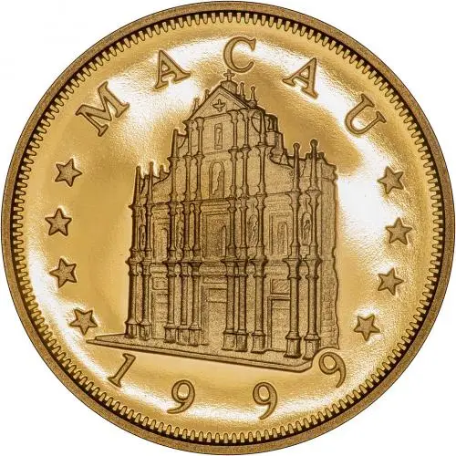 1999 Macau Year of the Rabbit 3 Coin Gold Proof Set Obverse