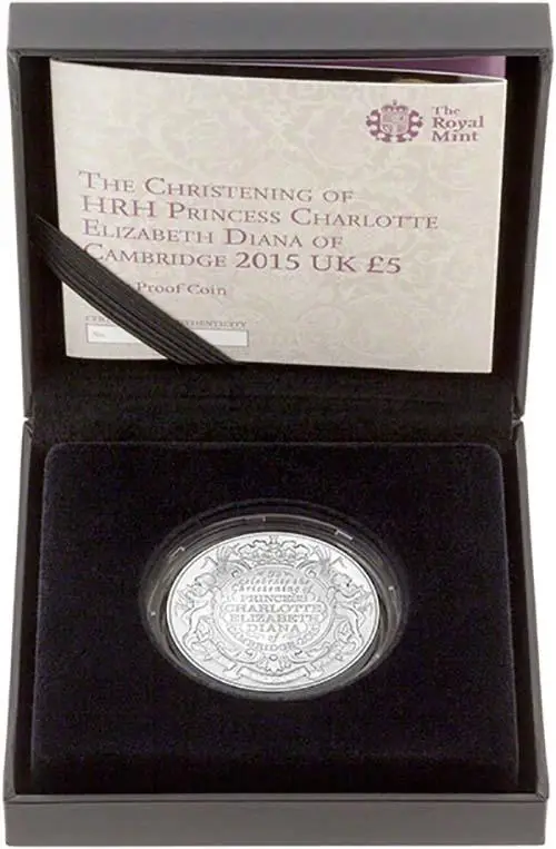 2015 UK Coin £5 / Crown Silver Proof The Christening of Princess Charlotte 21777