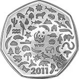 2011 UK Coin 50p Silver Proof WWF 50th Anniversary