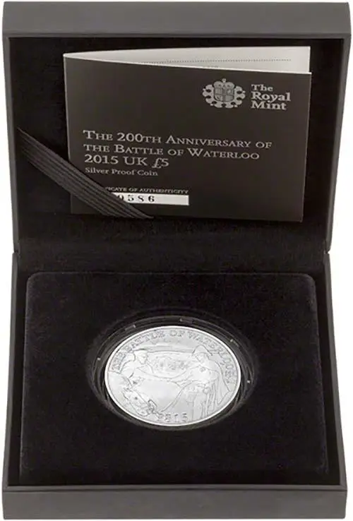 2015 UK Coin £5 / Crown Silver Proof 200th Anniversary of the Battle of Waterloo 24517