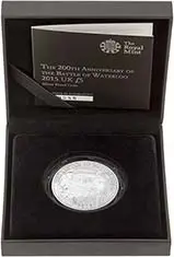 2015 UK Coin £5 / Crown Silver Proof 200th Anniversary of the Battle of Waterloo 24517