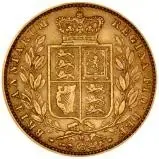 1874 Gold Sovereign Victoria Young Head Shield Melbourne Mint