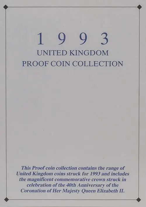 1993 Whole Coin Set UK Annual Proof - Standard 22836