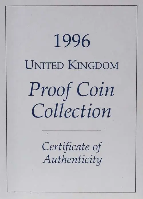 1996 Whole Coin Set UK Annual Proof - Standard 22428