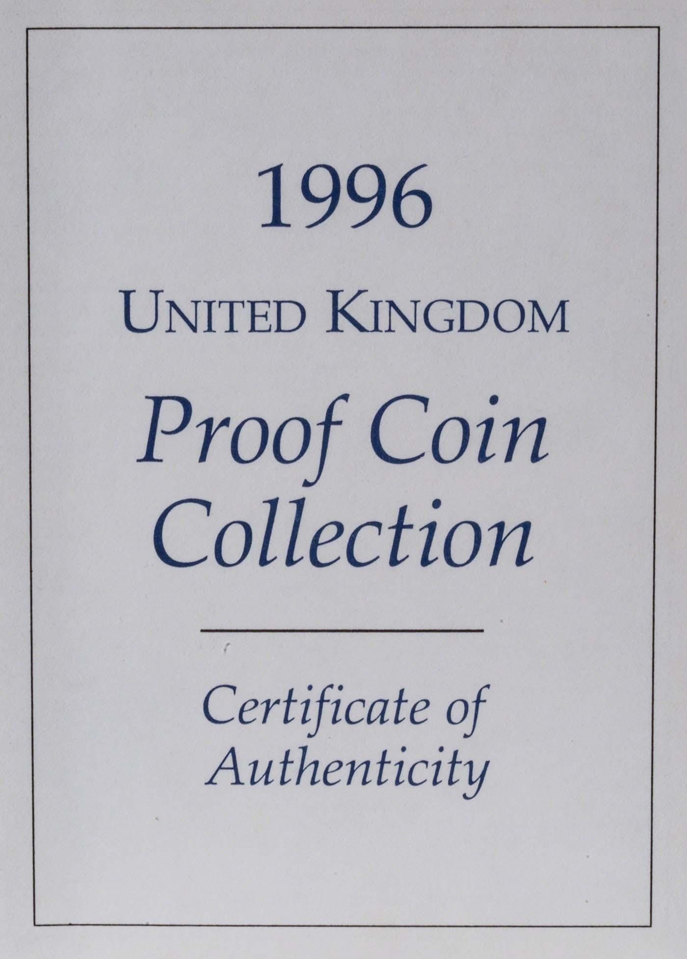 1996 United Kingdom Annual Standard Proof Coin Set l Chard