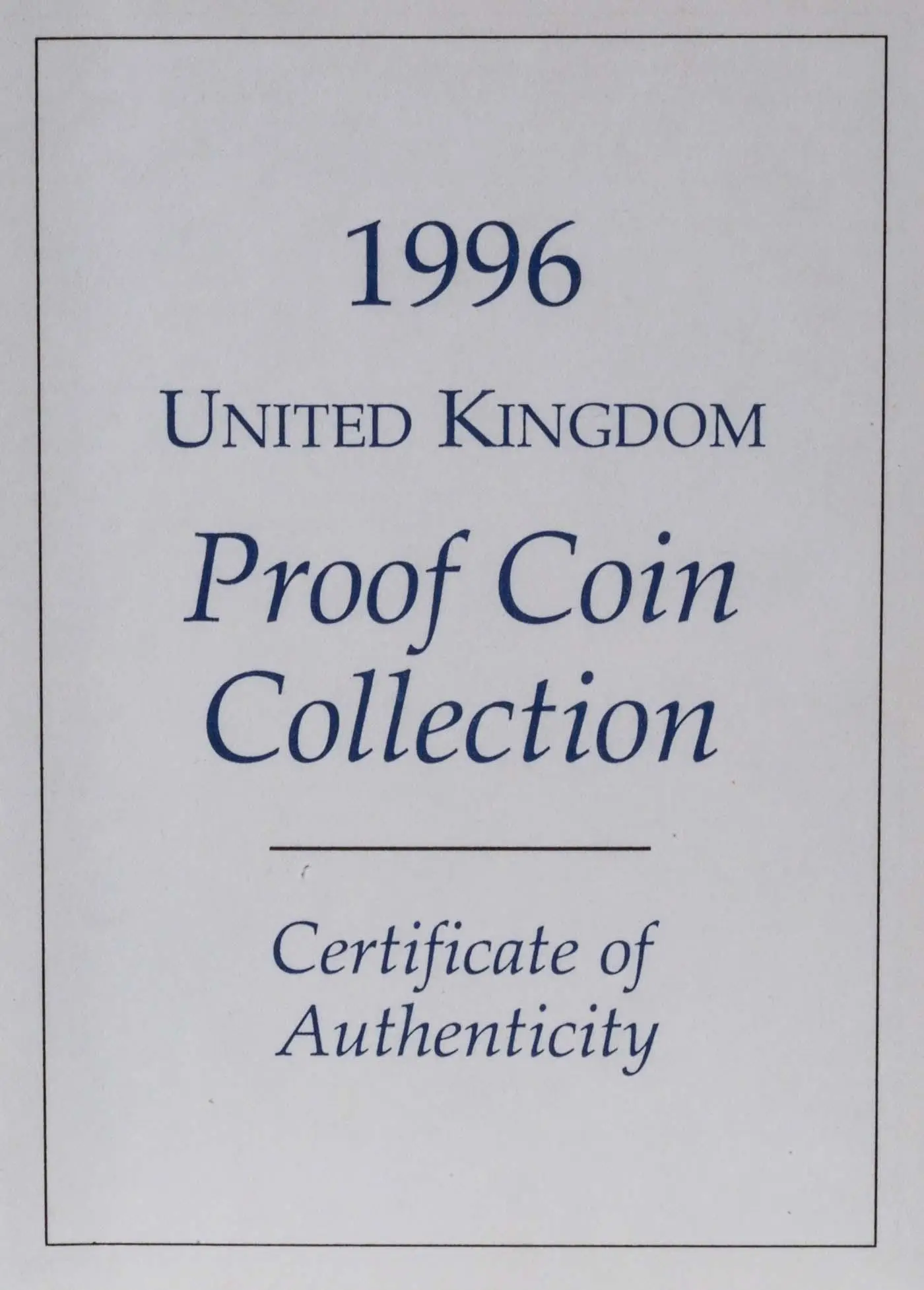 1996 United Kingdom Annual Standard Proof Coin Set l Chard