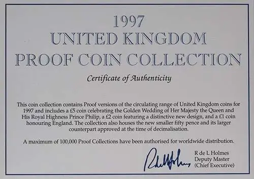 1997 Whole Coin Set UK Annual Proof - Standard 22040