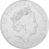 2017 Silver Bullion Ungraded 10 Ounce Queen's Beasts Lion of England  Coin Single Pre-Owned United Kingdom The Royal Mint obverse