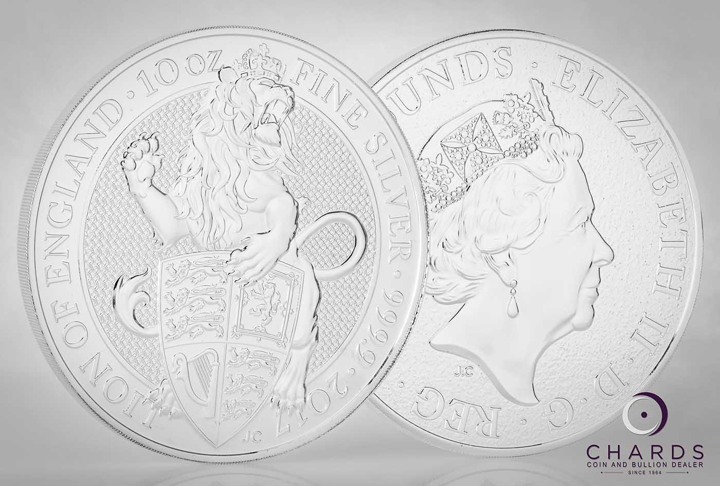 2017年 Queen's Beast - Lion 10oz 銀貨 2017-silver-bullion-ungraded-