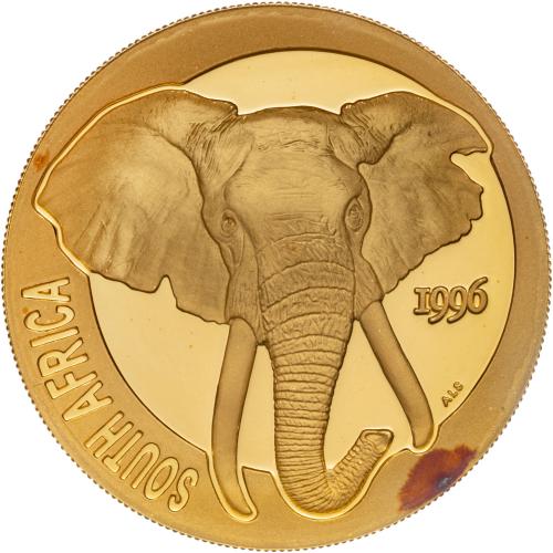 1996 One Ounce Gold Proof Elephant Coin South Africa| Chards