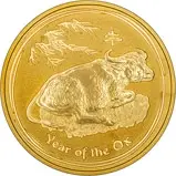 2009 1 oz Gold Coin Lunar Year of the Ox Perth Mint Bullion
