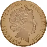 2010 - 2011   Gold Proof Royal Wedding - William and Kate £5  Coin Alderney The Royal Mint obv