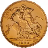 1982 Gold Proof Sovereign Elizabeth II - In Capsule