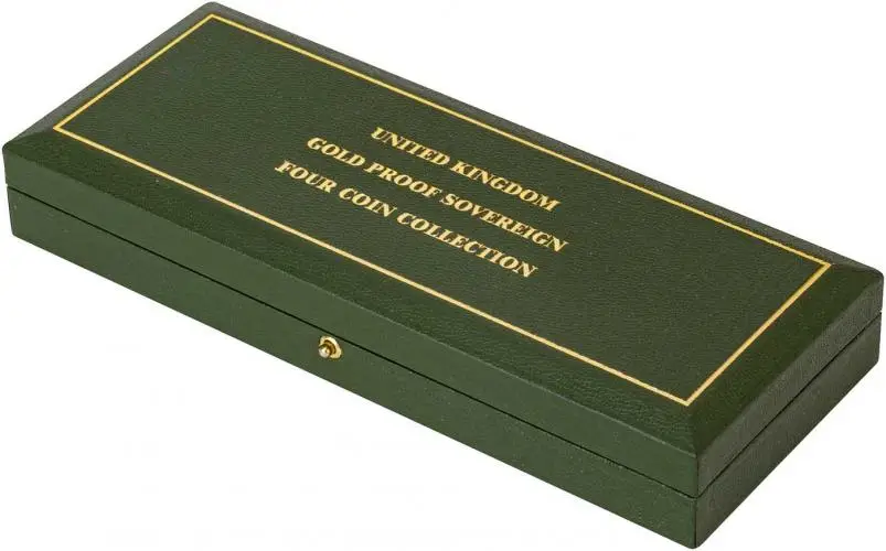 2005 Gold Proof Sovereign Four-Coin Collection closed box