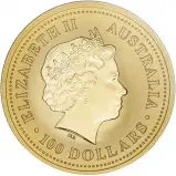 2004 Gold 1 Ounce Kangaroo Nugget Coin Single $100 Australia Perth Mint obverse