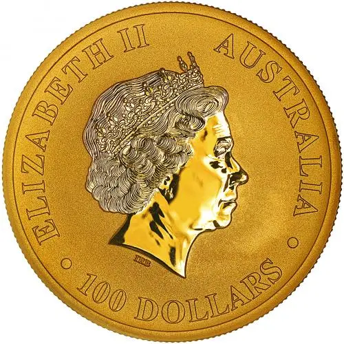 2011 Gold 1 oz Kangaroo Nugget $100 Perth Mint Bullion Coin obverse