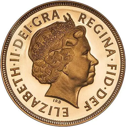 1999 Gold Full Sovereign Elizabeth II Proof w/o Box w/o Cert Obverse