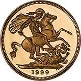 1999 Gold Full Sovereign Elizabeth II Proof in Capsule