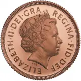 2001 Gold Proof Full Sovereign Elizabeth II Without Box Without Certificate obverse