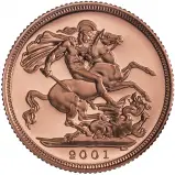 2001 Gold Proof Full Sovereign Elizabeth II Without Box Without Certificate