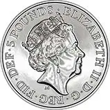 2017 UK Coin £5 / Crown BU Queen's Beasts - Lion of England Obverse