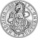 2017 UK Coin £5 / Crown BU Queen's Beasts - Unicorn of Scotland