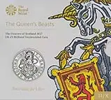 2017 UK Coin £5 / Crown BU Queen's Beasts - Unicorn of Scotland 22993