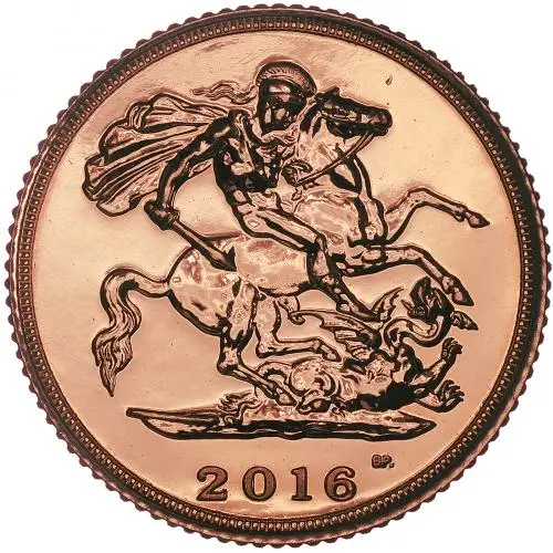 2016 Gold Half Sovereign Bullion Coin reverse