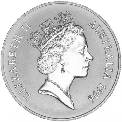 1996 Royal Australian Mint 1 oz Silver Kangaroo Bullion Coin obverse