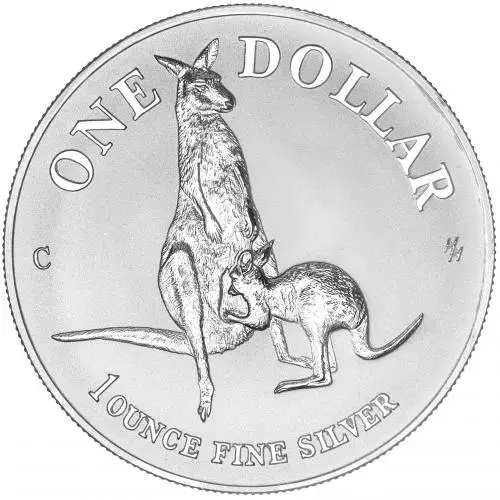 1996 Royal Australian Mint 1 oz Silver Kangaroo Bullion Coin reverse