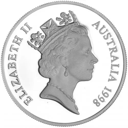 1998 Silver 1 Ounce Perth Mint Kangaroo  Coin obverse