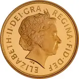 2006 Gold Full Sovereign Elizabeth II Proof w/o Box w/o Cert Obverse