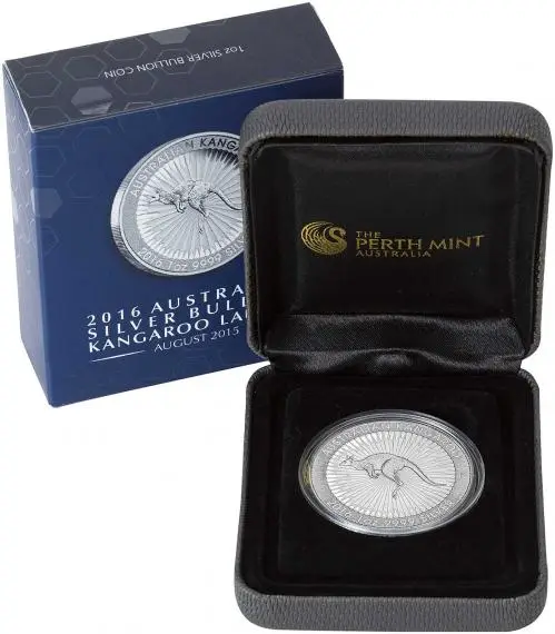 2016 Silver Bullion Ungraded 1 Ounce Kangaroo  Coin Australia Perth Mint in box