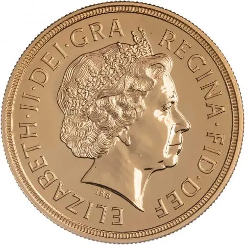 2006 Gold BU Quintuple St. George & Dragon £5 / Crown  Coin Single United Kingdom The Royal Mint obv