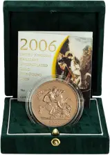 2006 Gold Brilliant Uncirculated Quintuple Sovereign £5 St George