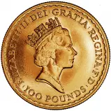 1993 1 oz Gold Britannia Bullion Coin chards obverse image  crop
