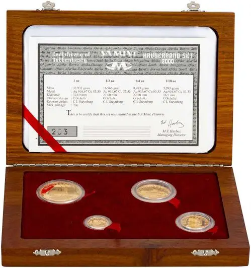 2000 Gold Uncirculated Krugerrand 4 Coin set Single South Africa in box