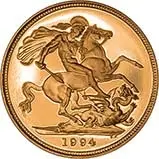 1994 Gold Sovereign Elizabeth II Proof Reverse