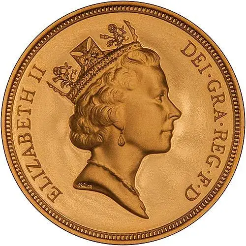 1996 Gold Sovereign Elizabeth II Proof Obverse