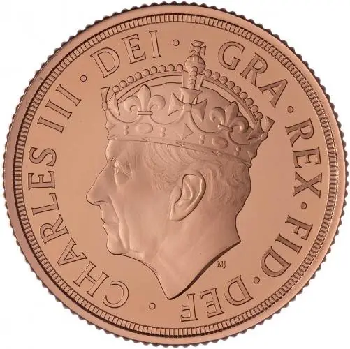 2023 Coronation of King Charles III Gold Proof Sovereign Obverse Chards