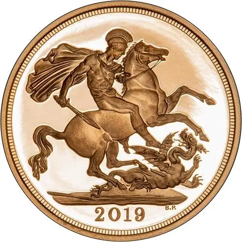 2019 Gold Proof Sovereign St George and the Dragon Benedetto Pistrucci The Royal Mint 
