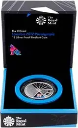 2012 UK Coin £5 / Crown Silver Proof Piedfort Paralympic Games 25089