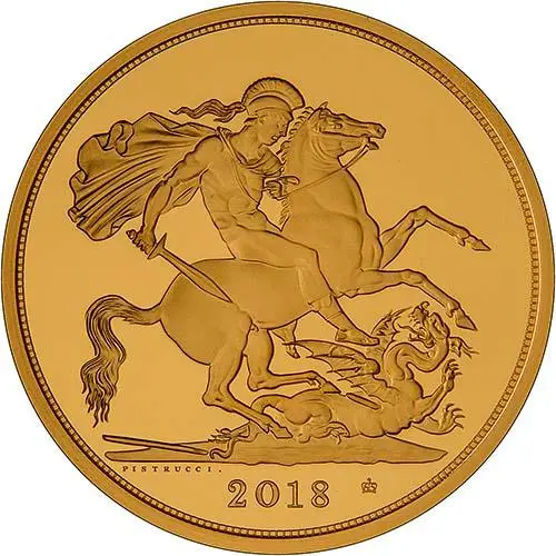 2018 5-Coin Gold Proof Sovereign Set £5 Reverse