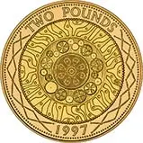 1997 Shoulders of Giants £2 Gold Proof Bimetallic Coin