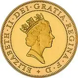 1997 Shoulders of Giants £2 Gold Proof Bimetallic obverse