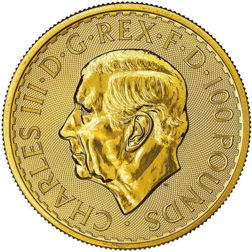 2025 Gold Britannia 1 oz Bullion Coin obverse